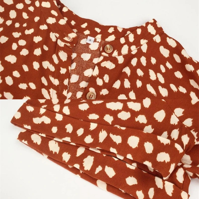 Leona | Robe midi bohème léopard