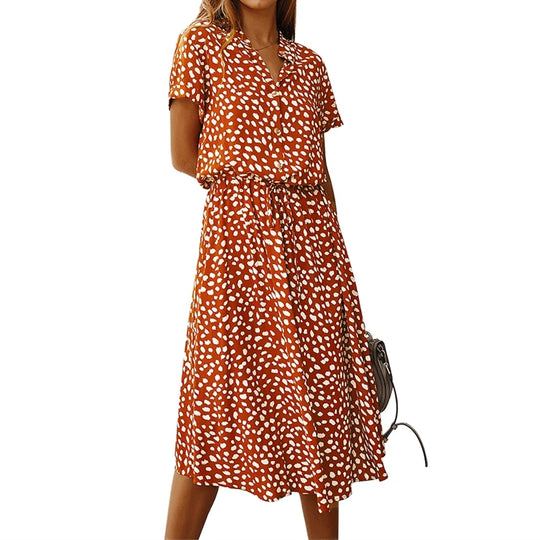 Leona | Robe midi bohème léopard