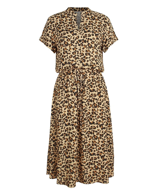 Leona | Robe midi bohème léopard