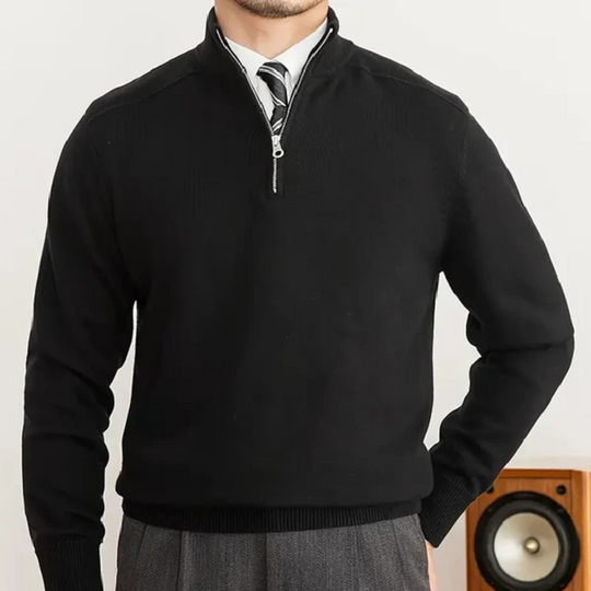 High Collar Half Zip Sweater for Women