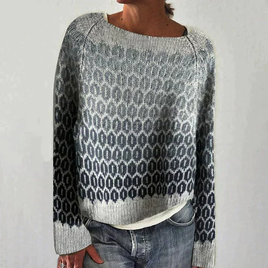 Sienna Relaxed Fit Sweater | Geometric Design Sweater