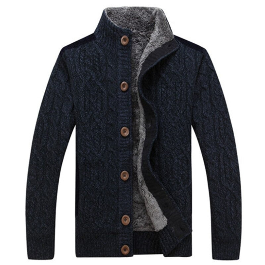 Long-Sleeved Knit Cardigan for Men