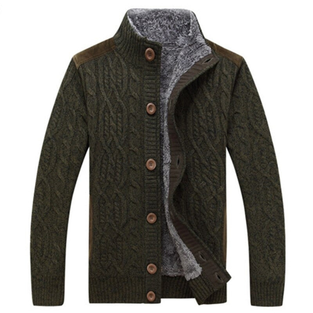 Long-Sleeved Knit Cardigan for Men