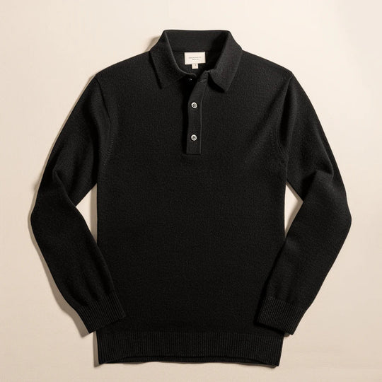 Long-Sleeved Polo Sweater for Men