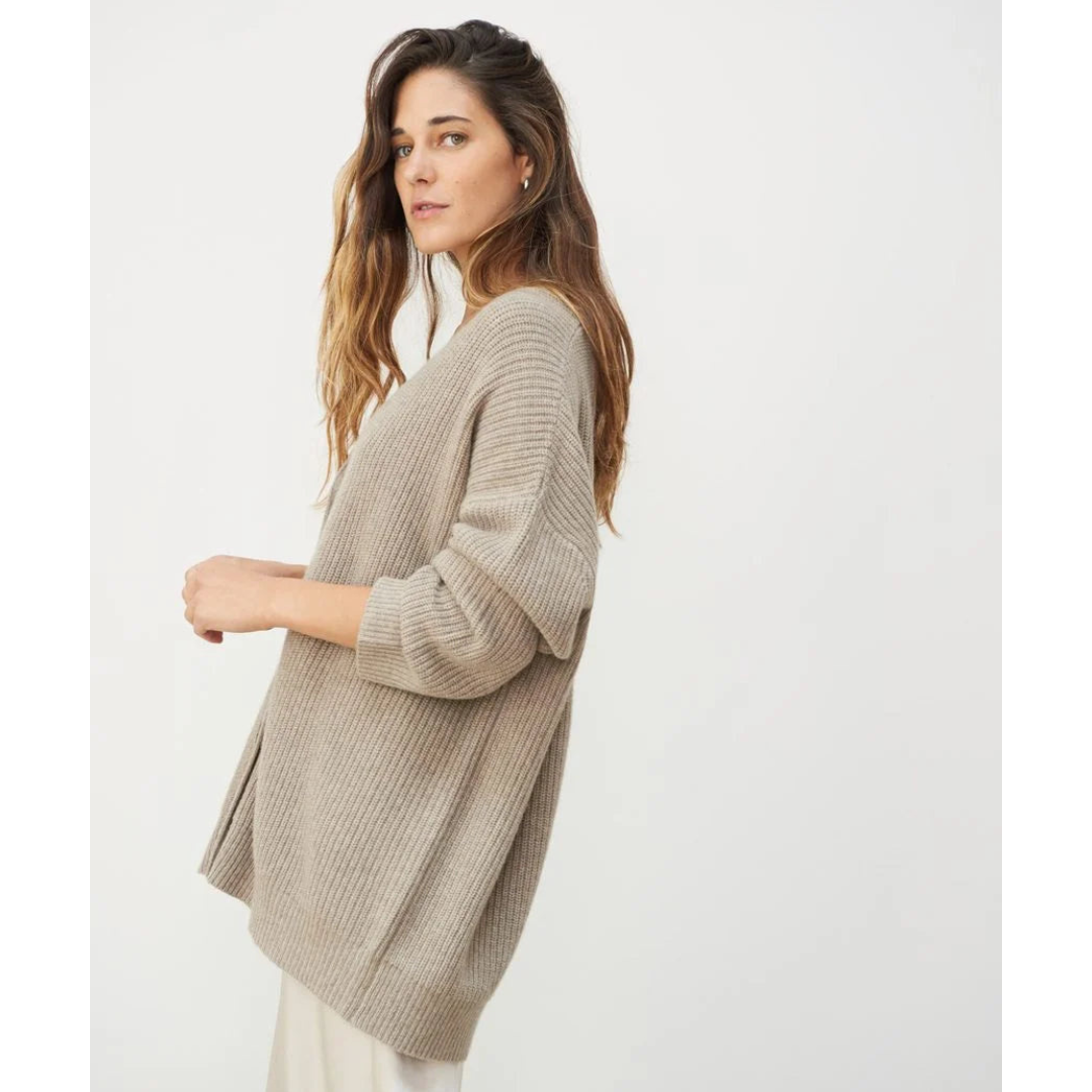 Long Cardigan with V-neck for Women