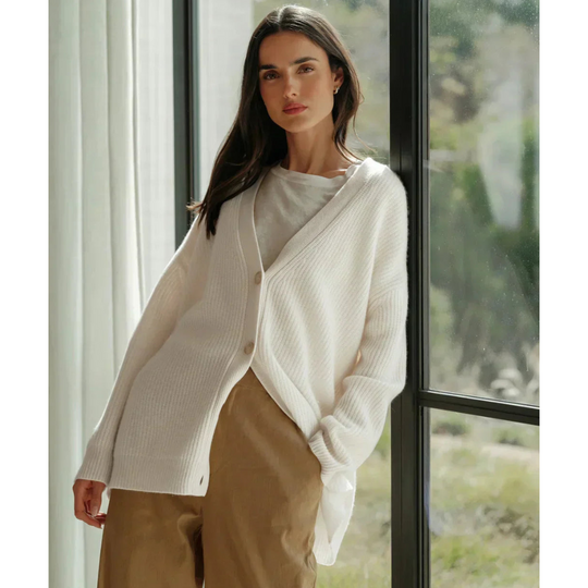 Long Cardigan with V-neck for Women