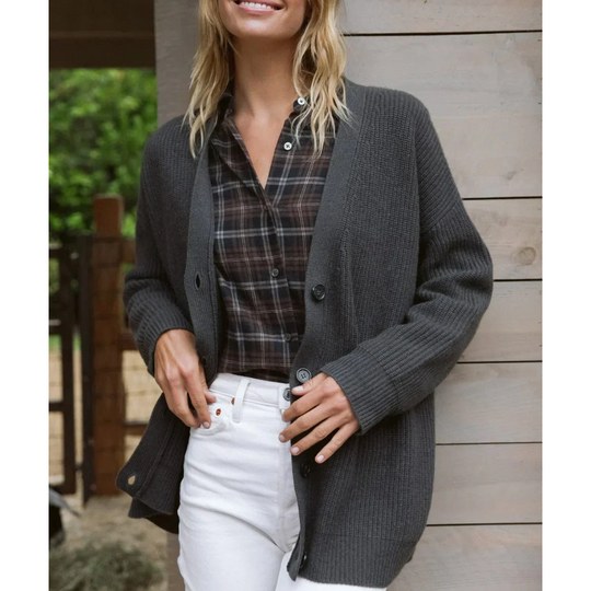 Long Cardigan with V-neck for Women