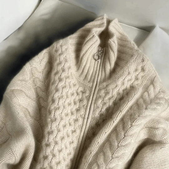 Long Sleeve Cardigan with Zipper for Women