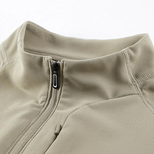 Men's Long Sleeve Polo Shirt with Half Zipper