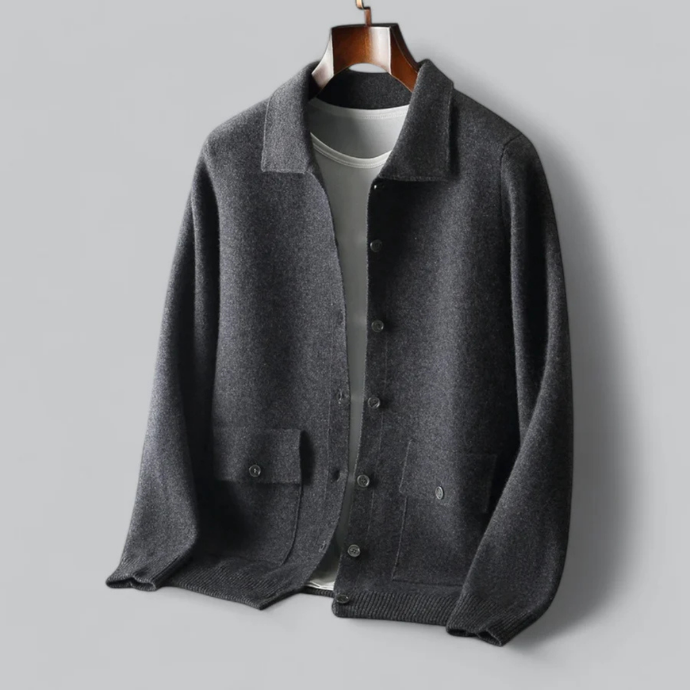 Men's Winter Cardigan with Button Down Closure for Men