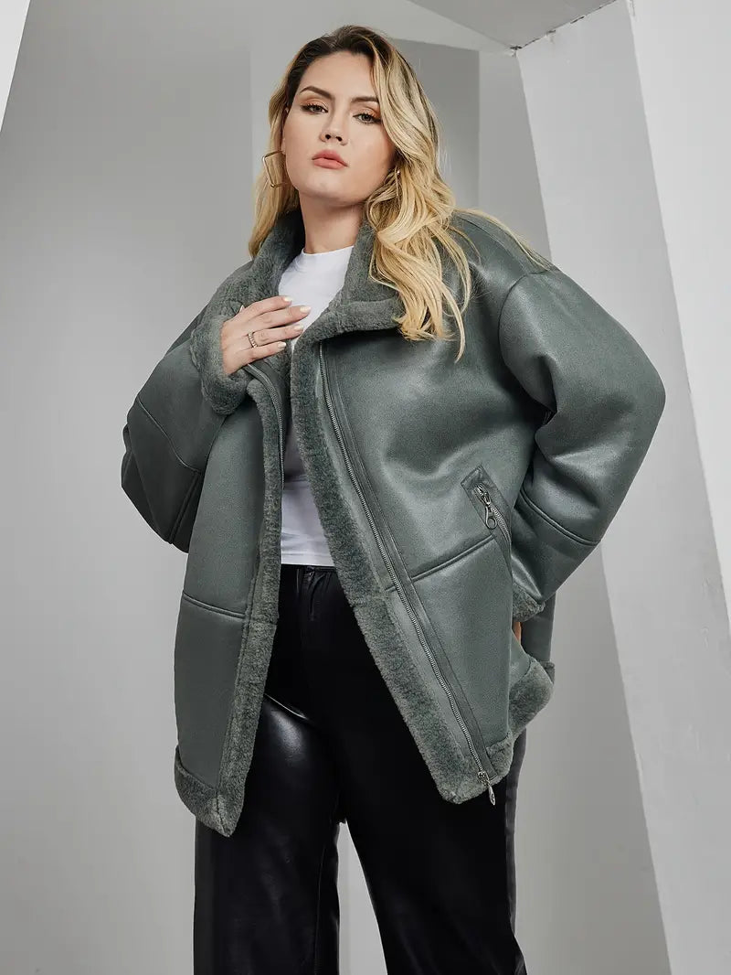 Léandre | Manteau d'hiver grande taille avec panneau Teddy