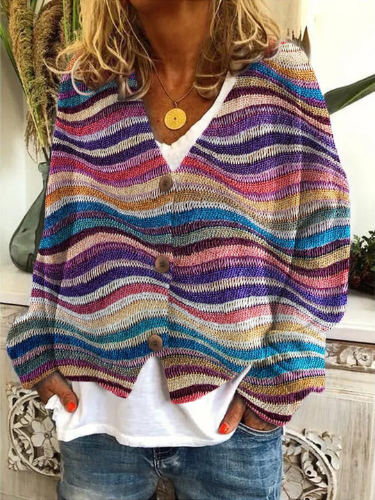 Printed Knitted Jacket for Women