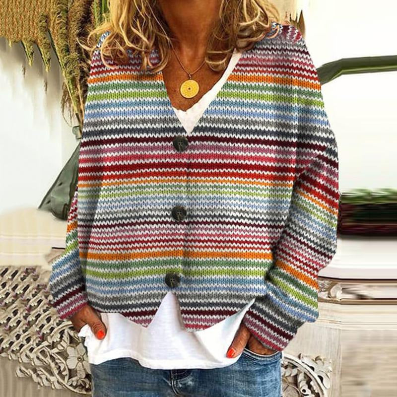 Printed Knitted Jacket for Women