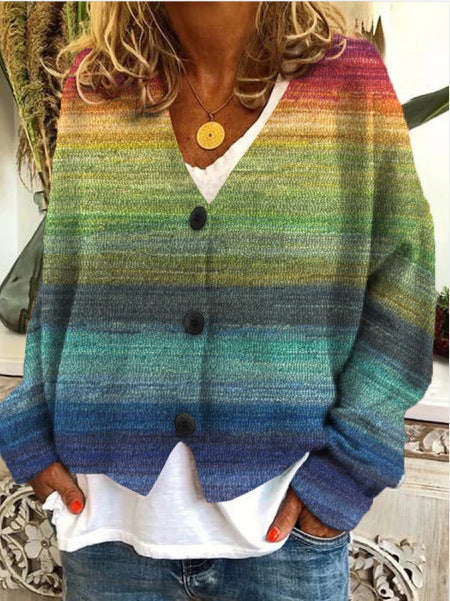 Printed Knitted Jacket for Women
