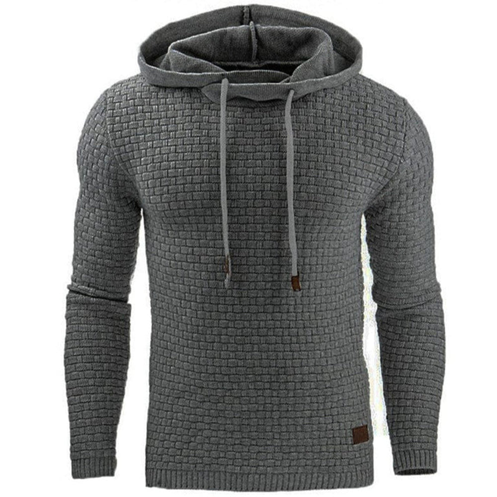 Samuel Textured Hoodie | Cowl Neck Drawstring Hoodie