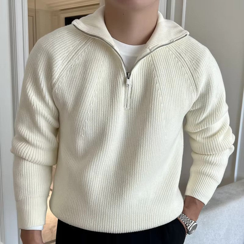 Quarter Zip Sweater Knit Blend for Men