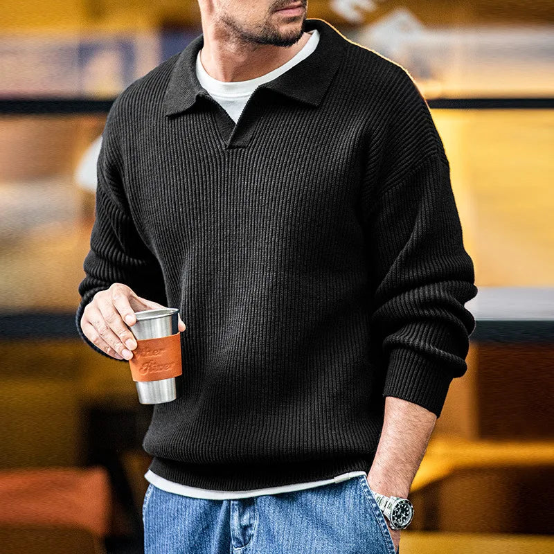 Retro Polo Shirt Cotton Blend for Men