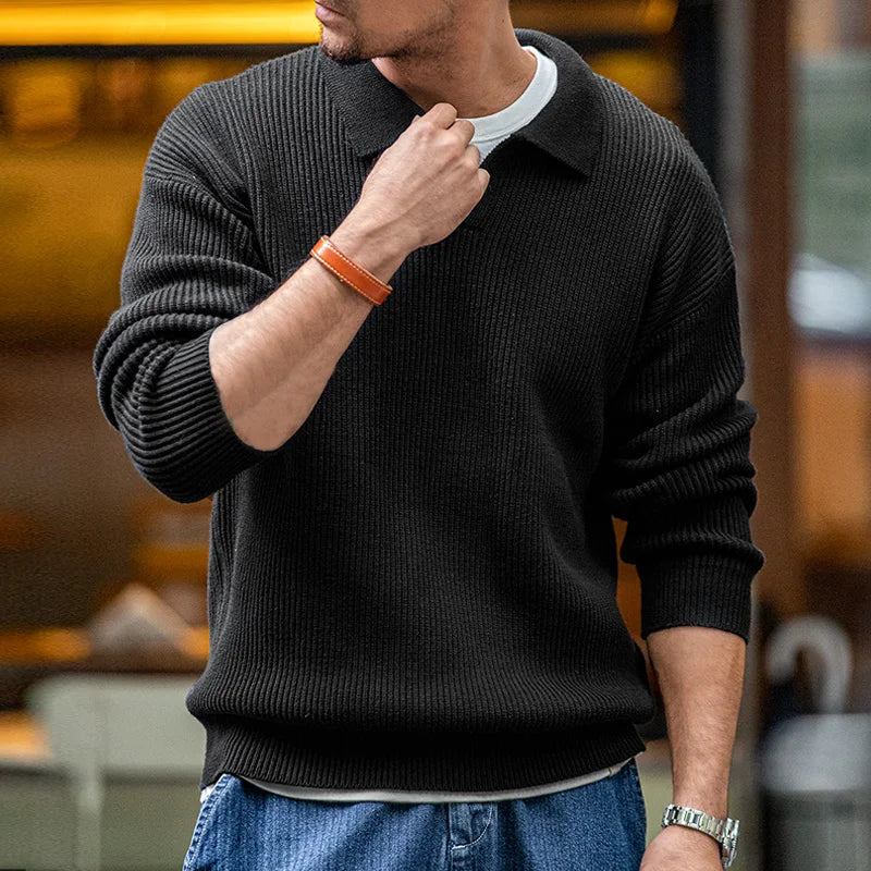 Retro Polo Shirt Cotton Blend for Men