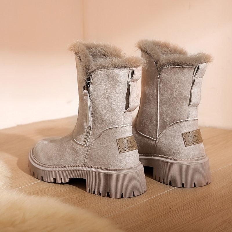 Isla Chunky Ankle Boots | Fur Trim Chunky Sole Ankle Boots