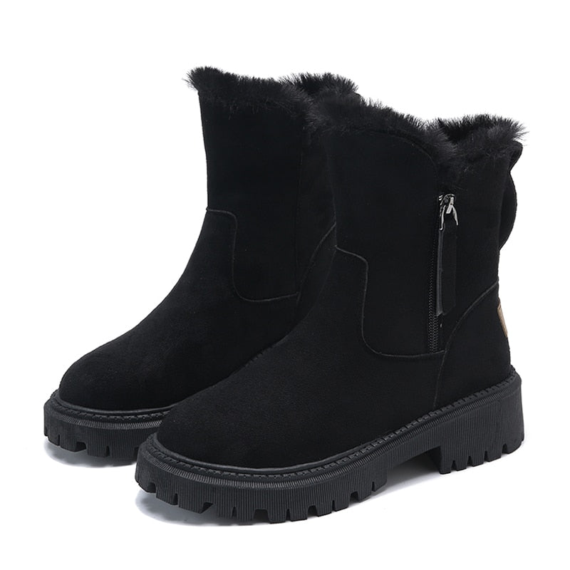 Isla Chunky Ankle Boots | Fur Trim Chunky Sole Ankle Boots