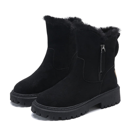 Isla Chunky Ankle Boots | Fur Trim Chunky Sole Ankle Boots