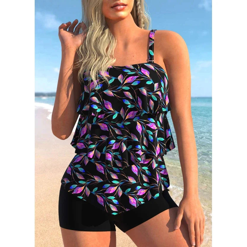 Bina | Maillot de bain bleu d'été avec imprimé