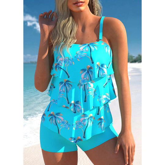 Bina | Maillot de bain bleu d'été avec imprimé