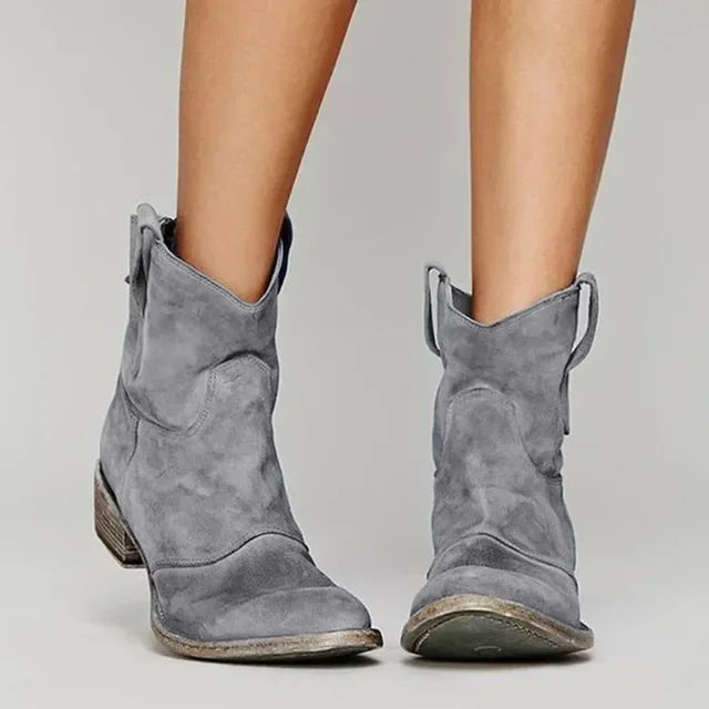 Isla Ankle-Length Cowboy Boots | Stacked Heel Cowboy Boots