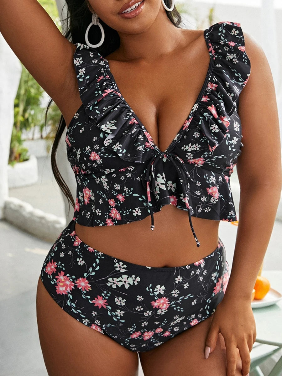 Tova | Bikini volant grande taille