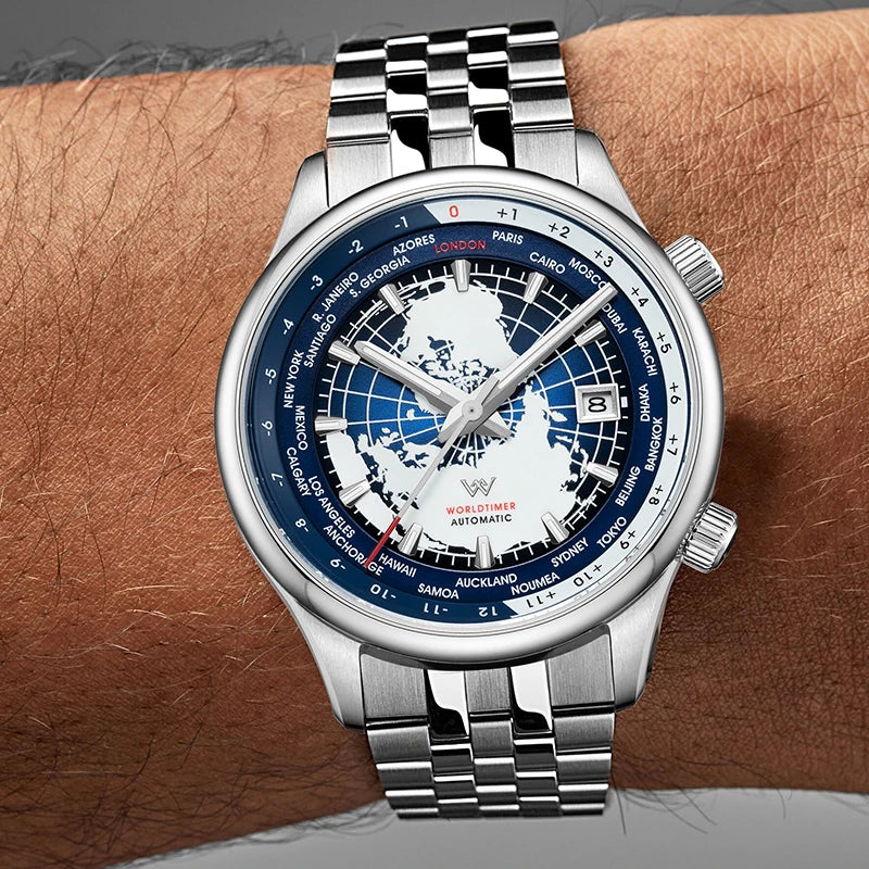 Jörg |  Montre automatique homme verre saphir monde