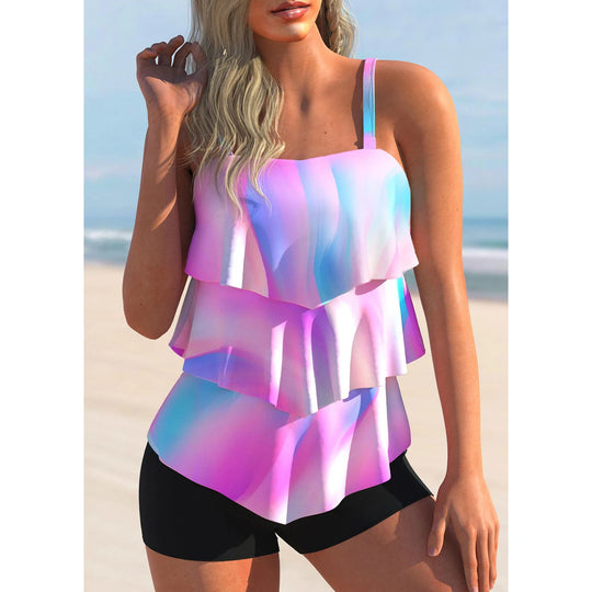 Bina | Maillot de bain bleu d'été avec imprimé