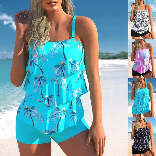 Bina | Maillot de bain bleu d'été avec imprimé