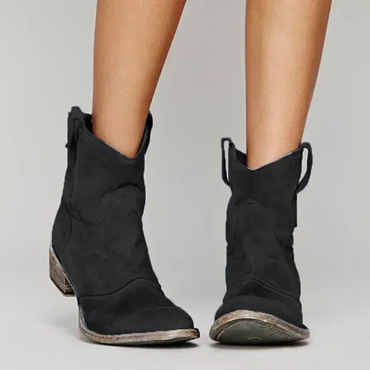 Isla Ankle-Length Cowboy Boots | Stacked Heel Cowboy Boots