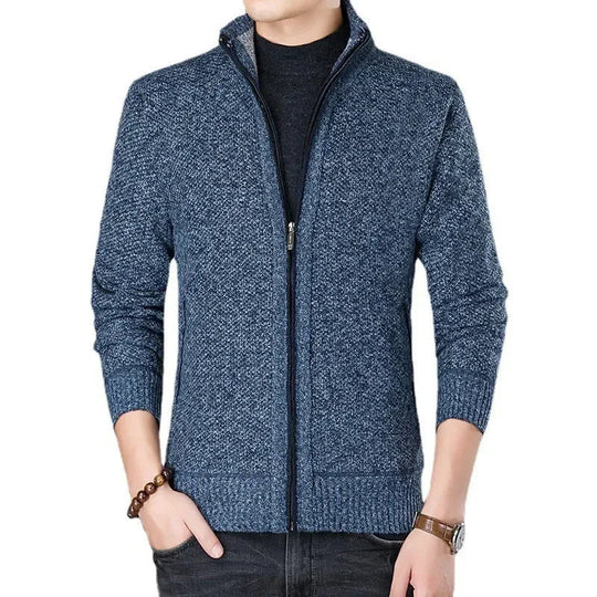 Slim Fit Men's Winter Jacket with Stand Collar for Men