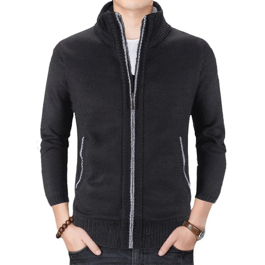 Slim Fit Men's Winter Jacket with Stand Collar for Men