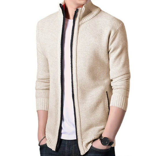 Slim Fit Men's Winter Jacket with Stand Collar for Men