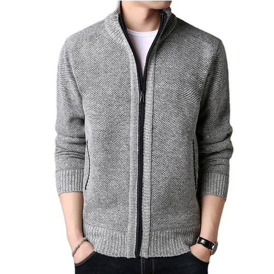 Slim Fit Men's Winter Jacket with Stand Collar for Men