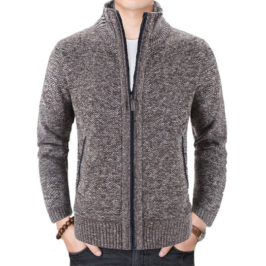 Slim Fit Men's Winter Jacket with Stand Collar for Men