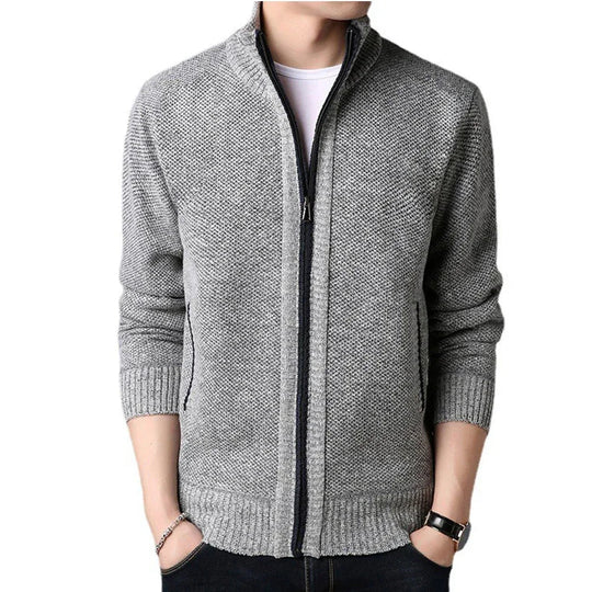 Slim Fit Men's Winter Jacket with Stand Collar for Men