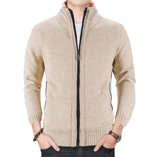Slim Fit Men's Winter Jacket with Stand Collar for Men