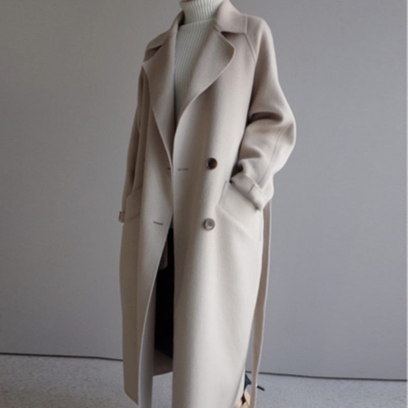 Slim Fit Trench Coat with Button Closure for Women