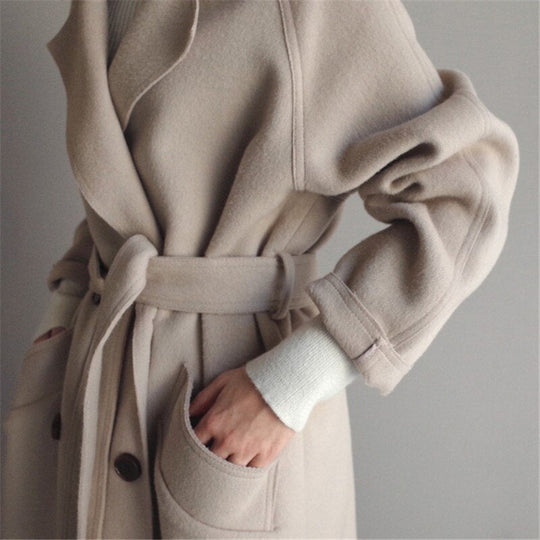 Slim Fit Trench Coat with Button Closure for Women
