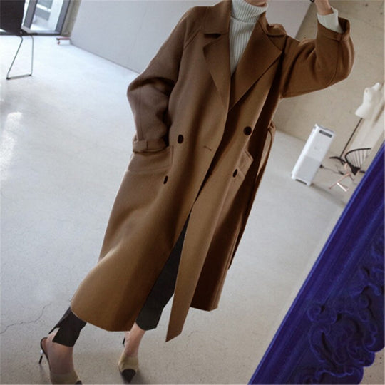 Slim Fit Trench Coat with Button Closure for Women