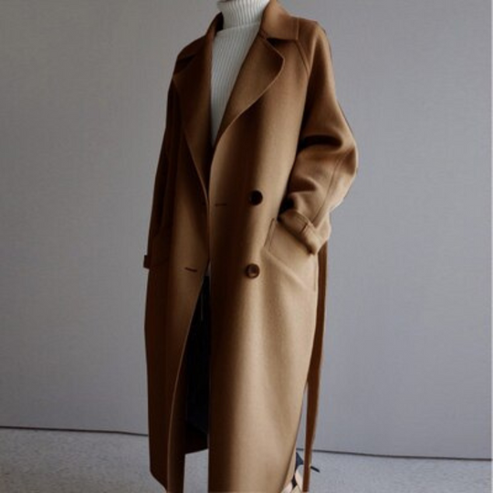 Slim Fit Trench Coat with Button Closure for Women