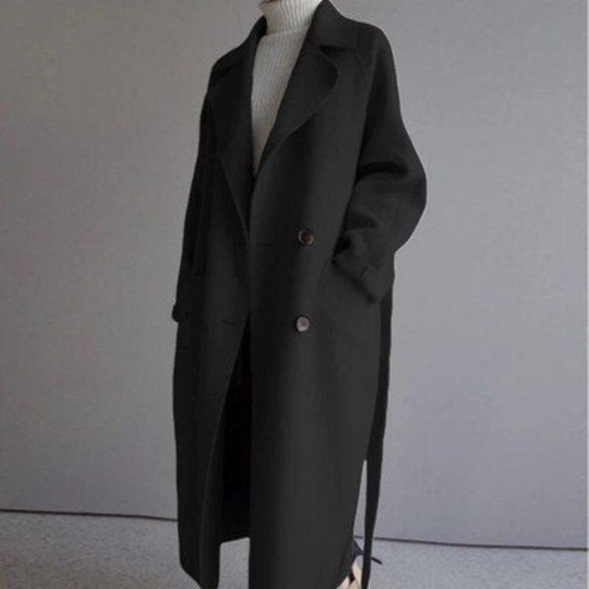 Slim Fit Trench Coat with Button Closure for Women
