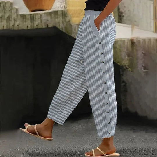 Striped Leisure Trousers for Women