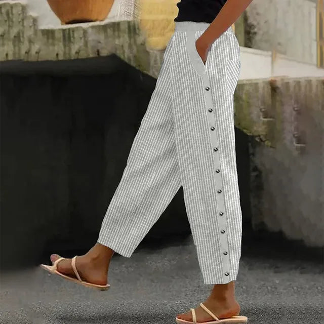 Striped Leisure Trousers for Women