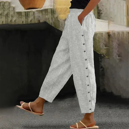 Striped Leisure Trousers for Women
