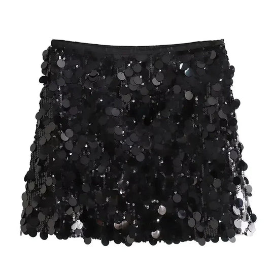 Mini-jupe | Taille haute | Éclat