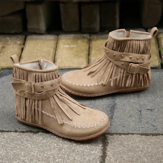 Vespérine | Bottes Vintage Chaudes à Franges